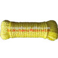 6mm yellow color pe hollow braid rope for sale